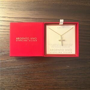 NEW Argento Vivo gold cross necklace